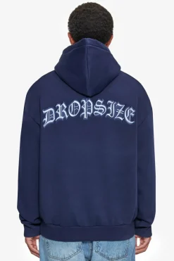 Hoodie<Dropsize Heavy Oversize Backlogo Hoodie Black Iris / Baby Blue