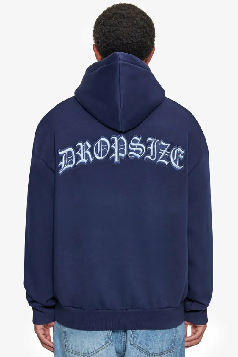 Hoodie<Dropsize Heavy Oversize Backlogo Hoodie Black Iris / Baby Blue