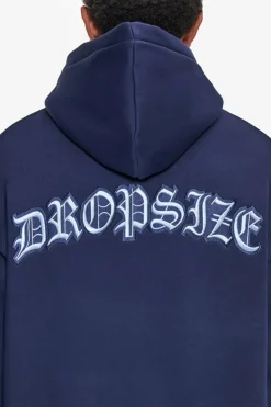 Hoodie<Dropsize Heavy Oversize Backlogo Hoodie Black Iris / Baby Blue