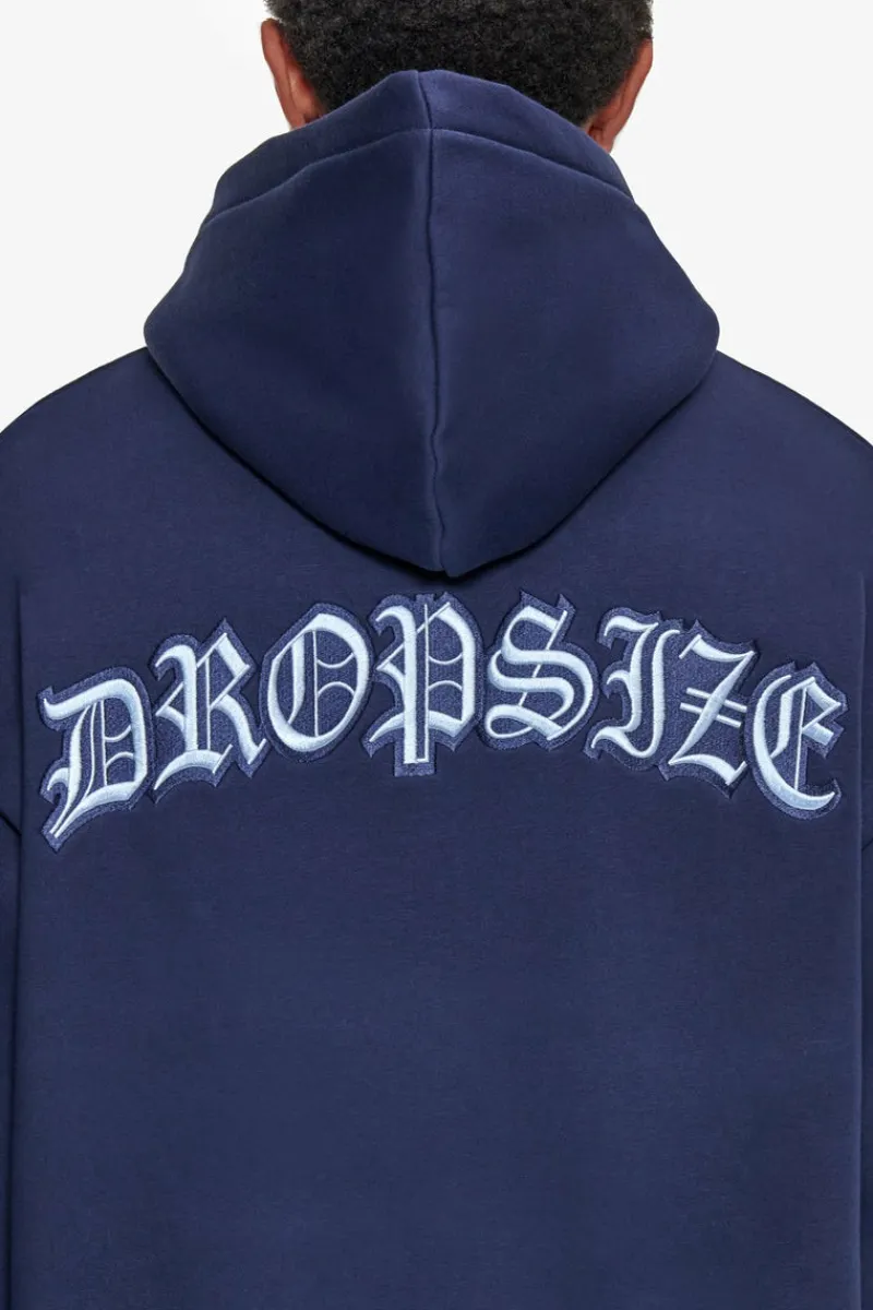Hoodie<Dropsize Heavy Oversize Backlogo Hoodie Black Iris / Baby Blue