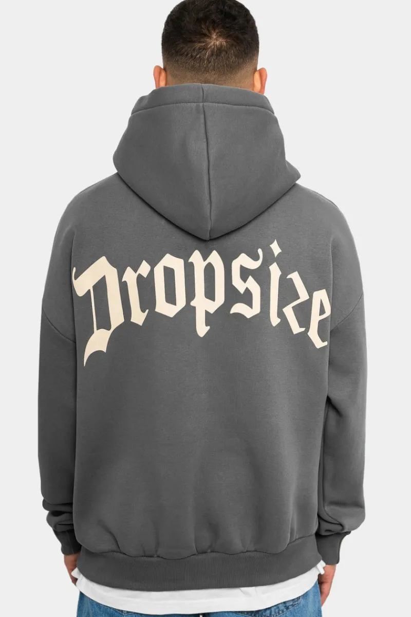 Hoodie<Dropsize Heavy Oversize Backprint Hoodie Grey