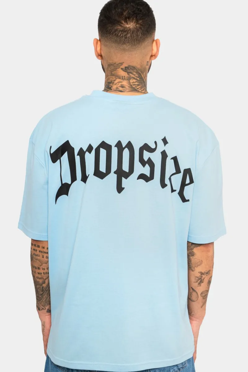 T-Shirt<Dropsize Heavy Oversize Backprint T-Shirt Baby Blue