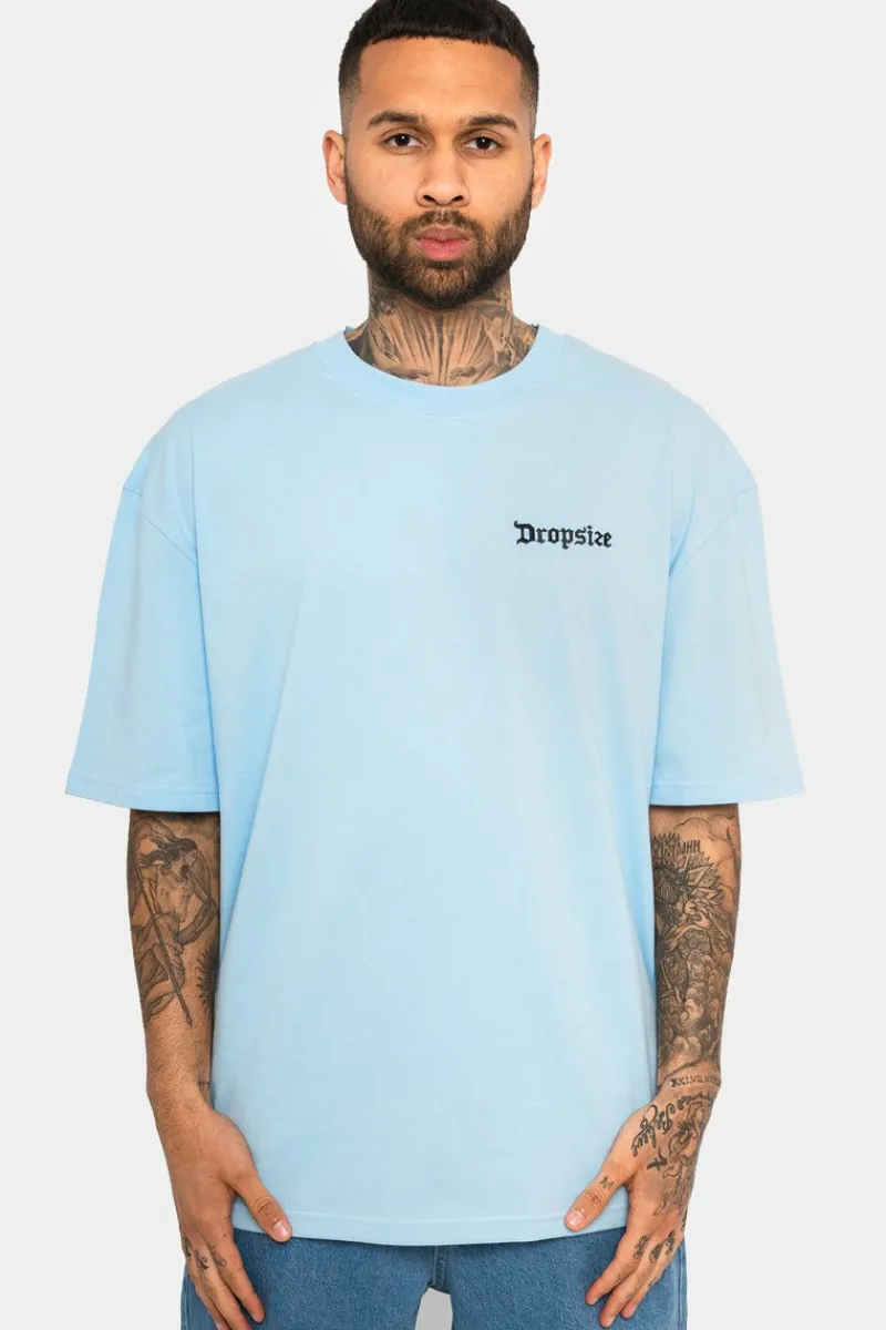 T-Shirt<Dropsize Heavy Oversize Backprint T-Shirt Baby Blue