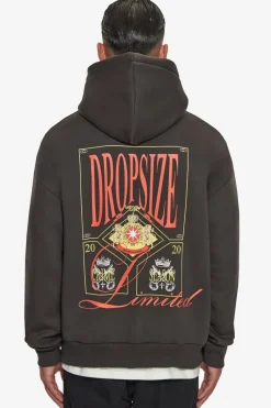 Hoodie<Dropsize Heavy Oversize Big Logo Hoodie Washed Black