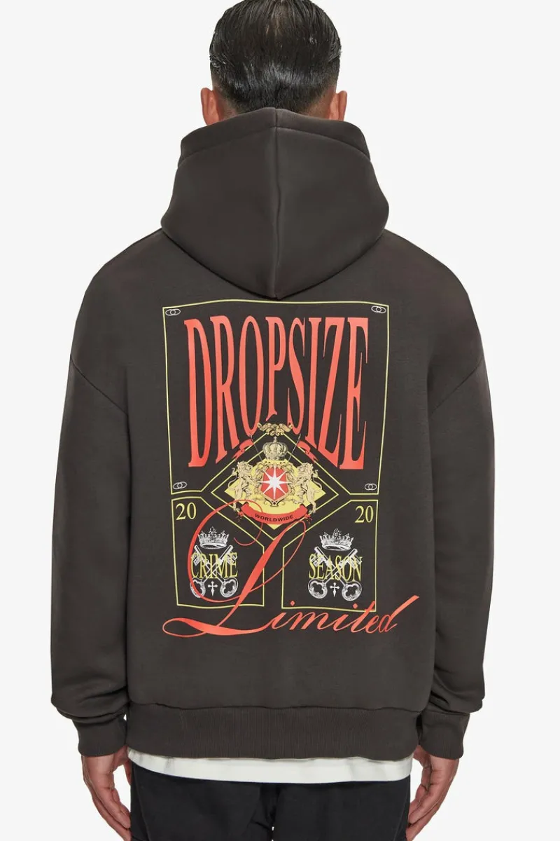 Hoodie<Dropsize Heavy Oversize Big Logo Hoodie Washed Black