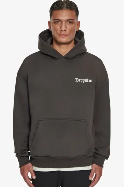 Hoodie<Dropsize Heavy Oversize Big Logo Hoodie Washed Black