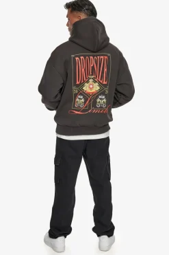 Hoodie<Dropsize Heavy Oversize Big Logo Hoodie Washed Black