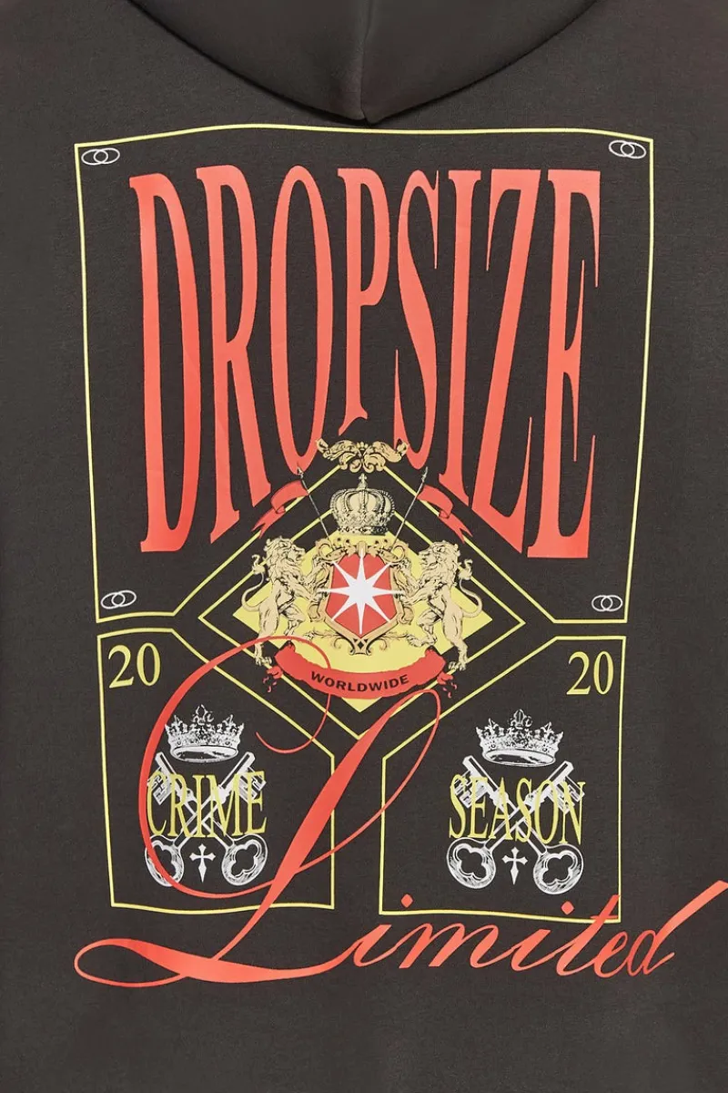 Hoodie<Dropsize Heavy Oversize Big Logo Hoodie Washed Black