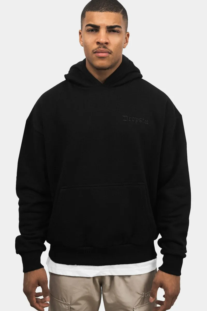 Hoodie<Dropsize Heavy Oversize Blue Moon Design Hoodie Black
