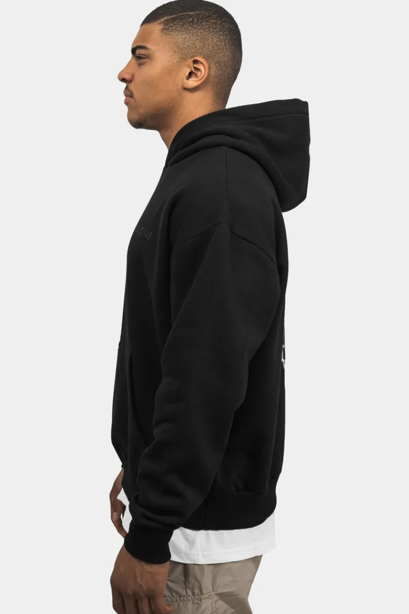 Hoodie<Dropsize Heavy Oversize Blue Moon Design Hoodie Black
