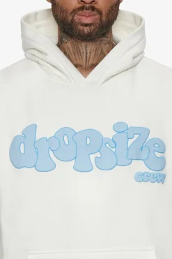 Hoodie<Dropsize Heavy Oversize Blue Puffer Print Hoodie Cream White