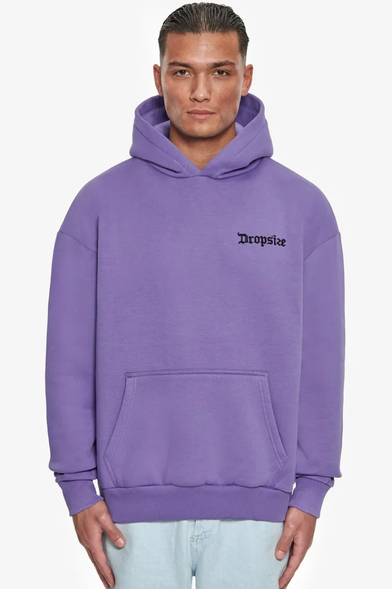 Hoodie<Dropsize Heavy Oversize Blurred Logo Hoodie Washed Purple