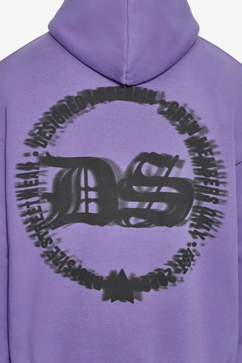 Hoodie<Dropsize Heavy Oversize Blurred Logo Hoodie Washed Purple