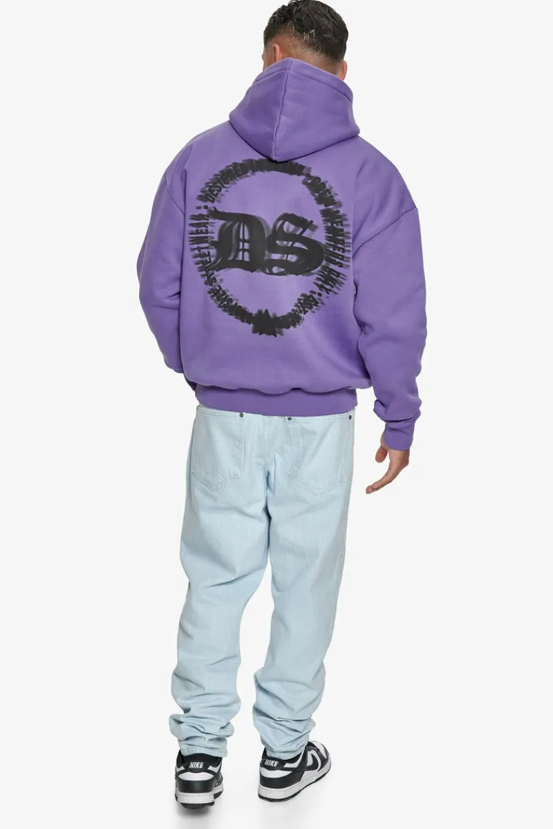 Hoodie<Dropsize Heavy Oversize Blurred Logo Hoodie Washed Purple