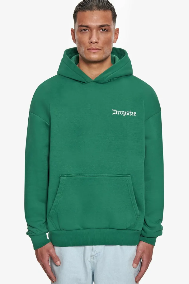 Hoodie<Dropsize Heavy Oversize Blurred Logo Hoodie Washed Green