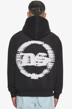 Hoodie<Dropsize Heavy Oversize Blurred Logo Hoodie Black