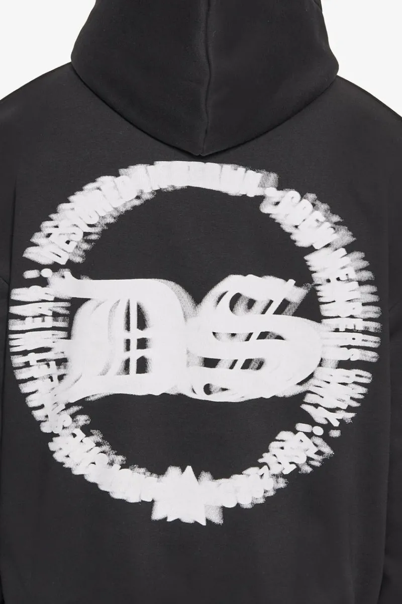Hoodie<Dropsize Heavy Oversize Blurred Logo Hoodie Black