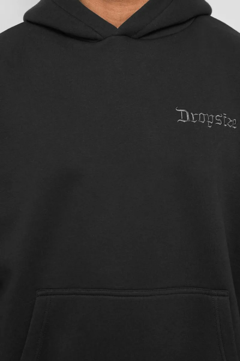 Hoodie<Dropsize Heavy Oversize ''Broken Dreams'' Hoodie Washed Black