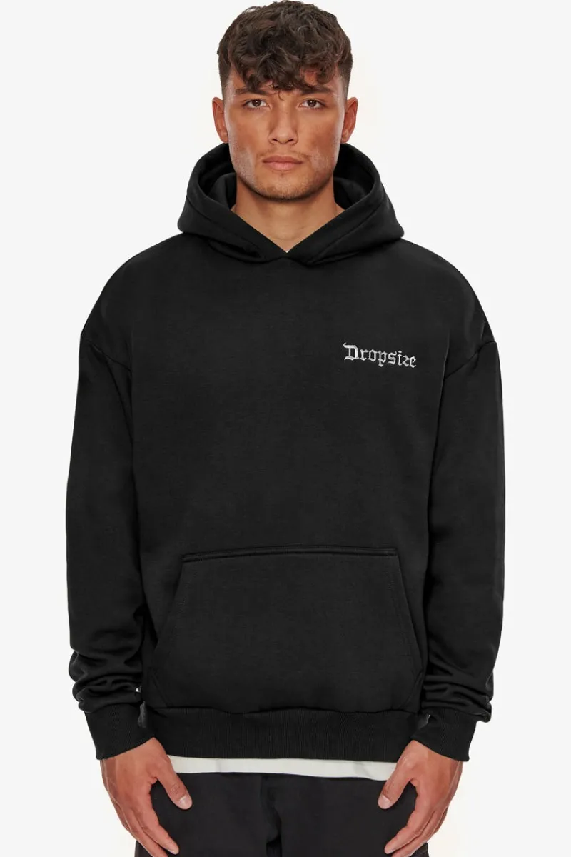 Hoodie<Dropsize Heavy Oversize Broken Heart Hoodie Washed Black
