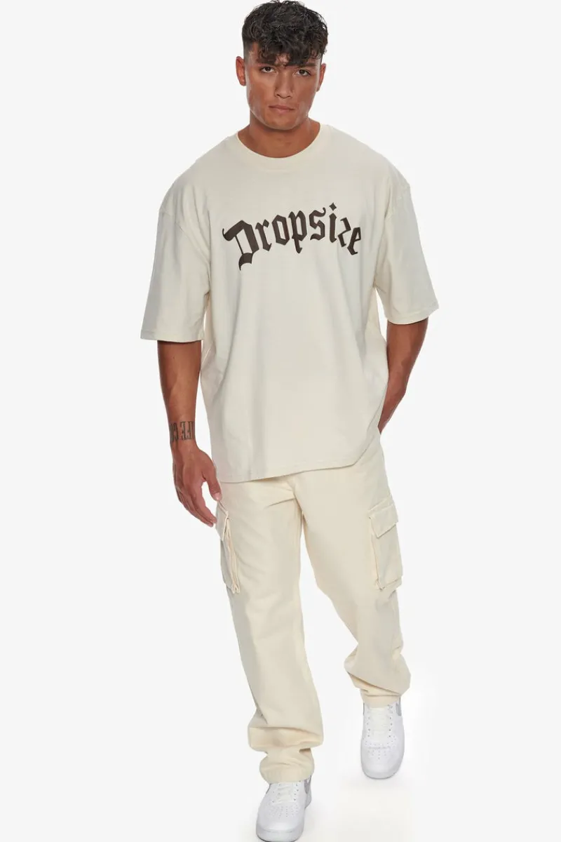T-Shirt<Dropsize Heavy Oversize Brown Logo Puffer Print T-Shirt Coconut Milk