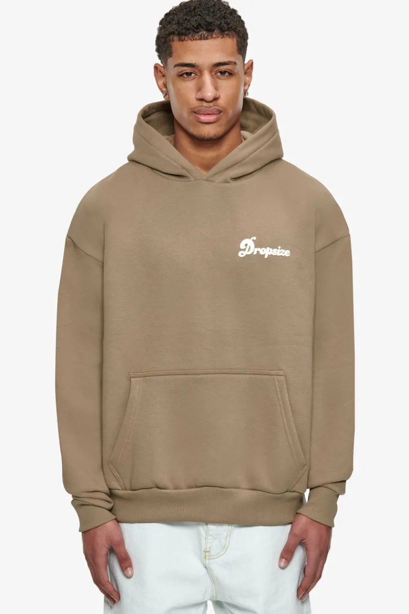 Hoodie<Dropsize Heavy Oversize Bubble Logo Hoodie Silver Mink