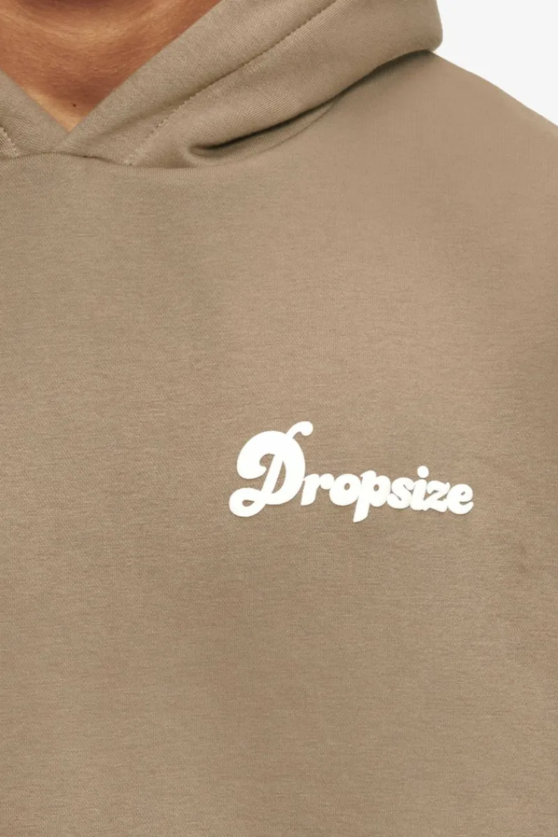 Hoodie<Dropsize Heavy Oversize Bubble Logo Hoodie Silver Mink