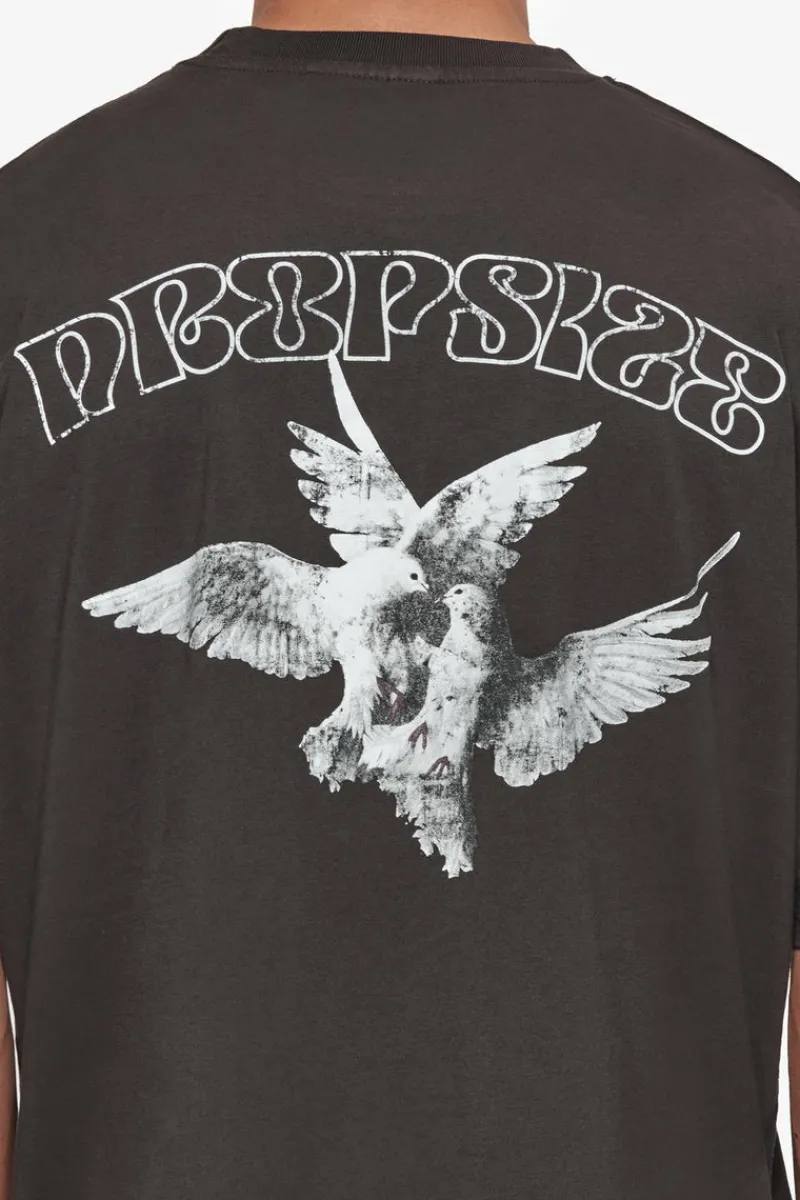 T-Shirt<Dropsize Heavy Oversize Caress Doves T-Shirt Washed Black