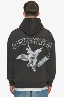 Hoodie<Dropsize Heavy Oversize Caress Doves V2 Hoodie Washed Black