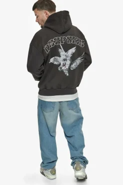 Hoodie<Dropsize Heavy Oversize Caress Doves V2 Hoodie Washed Black