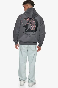 Hoodie<Dropsize Heavy Oversize Cherry Flowers Hoodie Grey