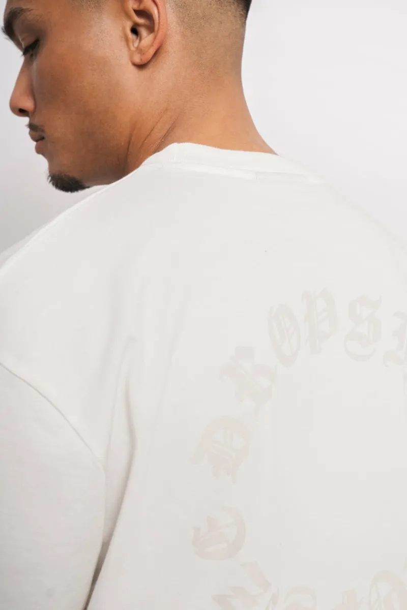T-Shirt<Dropsize Heavy Oversize Circle Design T-Shirt Cream/ Coconut