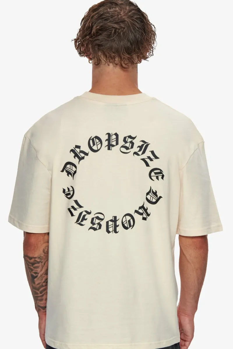T-Shirt<Dropsize Heavy Oversize Circle Design T-Shirt Coconut Milk