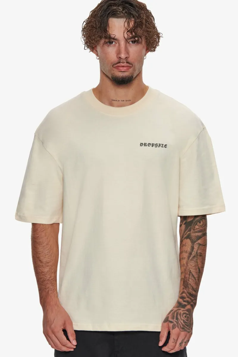 T-Shirt<Dropsize Heavy Oversize Circle Design T-Shirt Coconut Milk