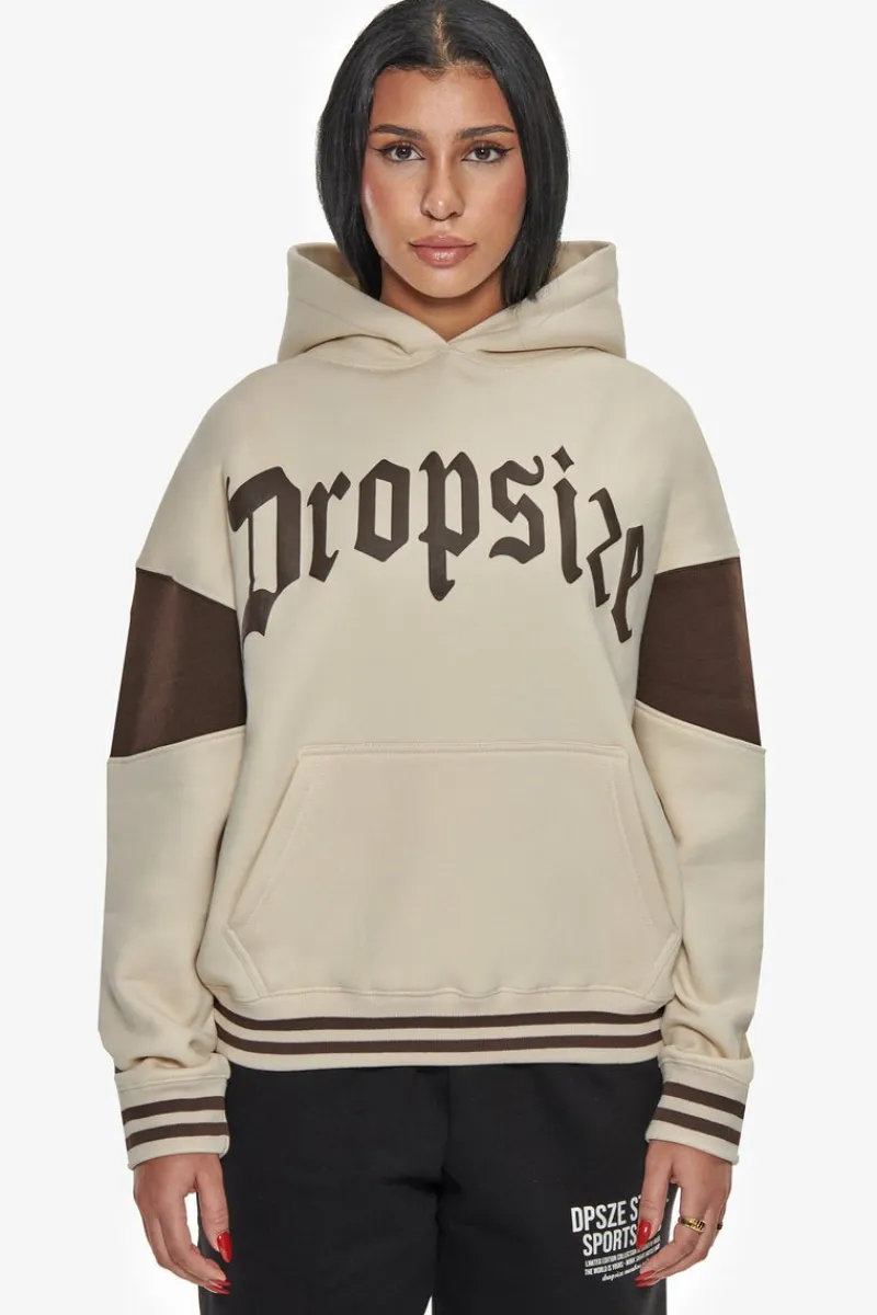 Frauen<Dropsize Heavy Oversize Colour Sleeve Hoodie Coconut Milk / Chocolate Brown