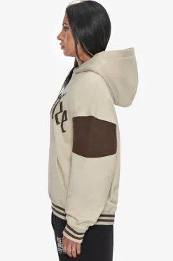 Frauen<Dropsize Heavy Oversize Colour Sleeve Hoodie Coconut Milk / Chocolate Brown