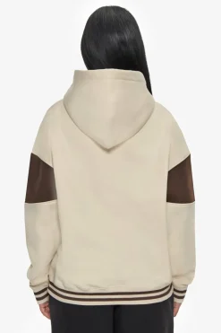 Frauen<Dropsize Heavy Oversize Colour Sleeve Hoodie Coconut Milk / Chocolate Brown