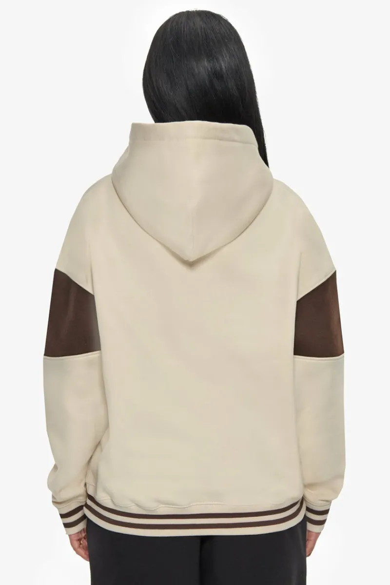 Frauen<Dropsize Heavy Oversize Colour Sleeve Hoodie Coconut Milk / Chocolate Brown
