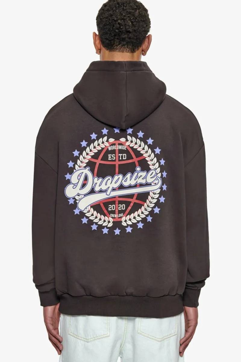 Hoodie<Dropsize Heavy Oversize Crew Love Globe Hoodie Washed Black