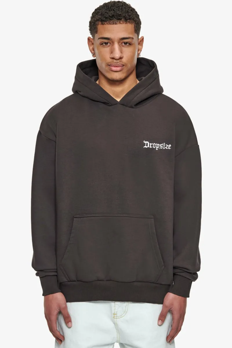 Hoodie<Dropsize Heavy Oversize Crew Love Globe Hoodie Washed Black
