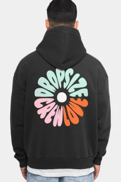 Hoodie<Dropsize Heavy Oversize Crew Love Hoodie V2 Washed Black