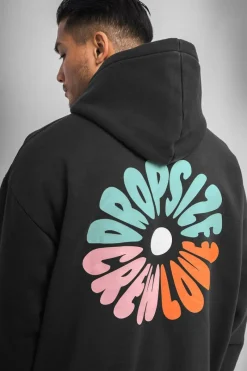 Hoodie<Dropsize Heavy Oversize Crew Love Hoodie V2 Washed Black