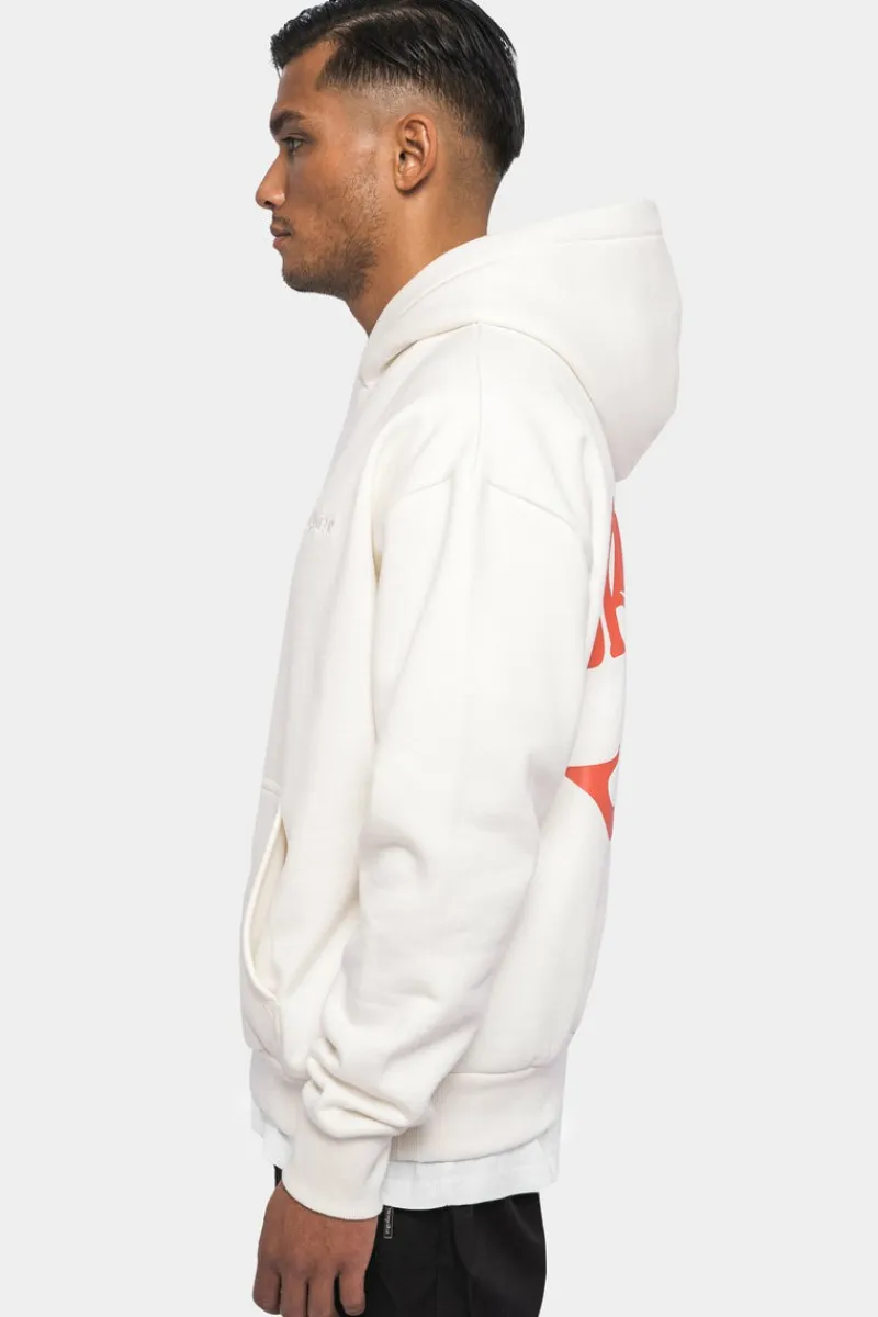 Hoodie<Dropsize Heavy Oversize ''Crew Love'' Hoodie Cream White