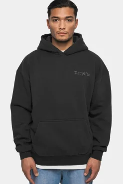 Hoodie<Dropsize Heavy Oversize ''Crew Love'' Hoodie Washed Black/ Blue