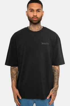 T-Shirt<Dropsize Heavy Oversize Crew Love T-Shirt Washed Black/Blue