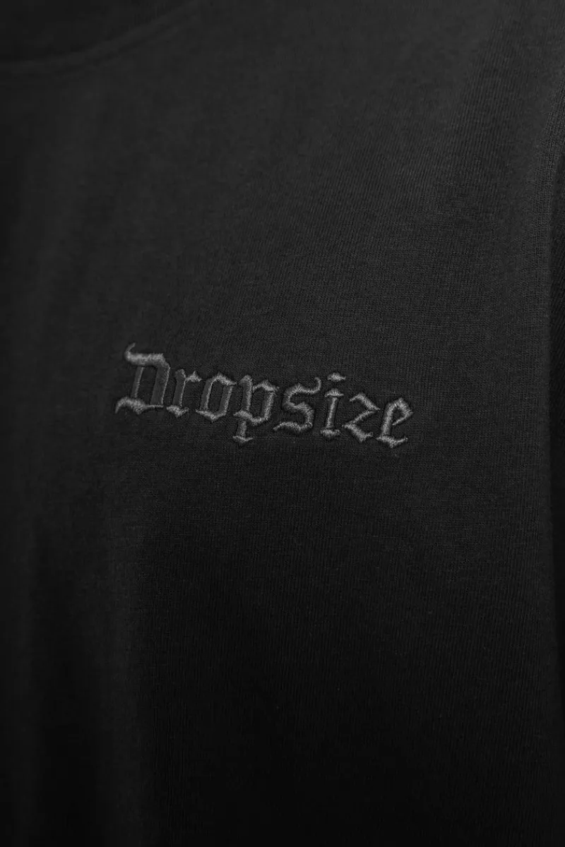 T-Shirt<Dropsize Heavy Oversize Crew Love T-Shirt Washed Black/Blue