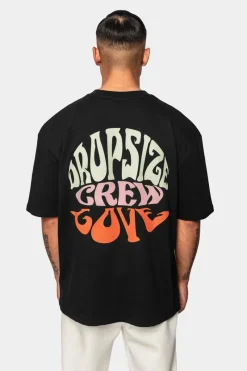 T-Shirt<Dropsize Heavy Oversize ''Crew Love'' T-Shirt Black