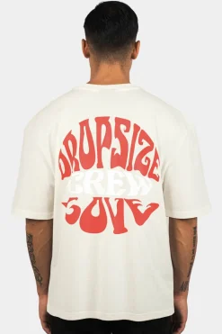 T-Shirt<Dropsize Heavy Oversize ''Crew Love'' T-Shirt Cream