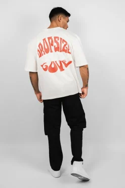 T-Shirt<Dropsize Heavy Oversize ''Crew Love'' T-Shirt Cream