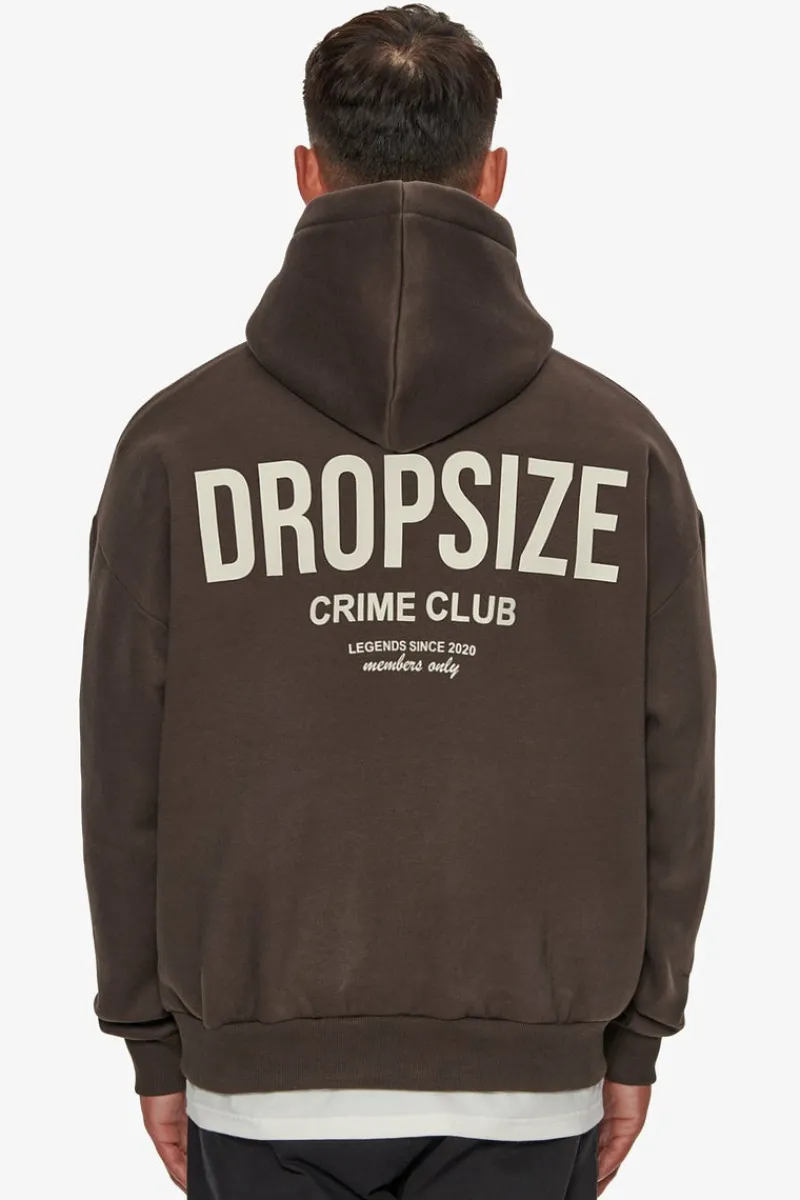 Hoodie<Dropsize Heavy Oversize Crime Club Hoodie Chocolate