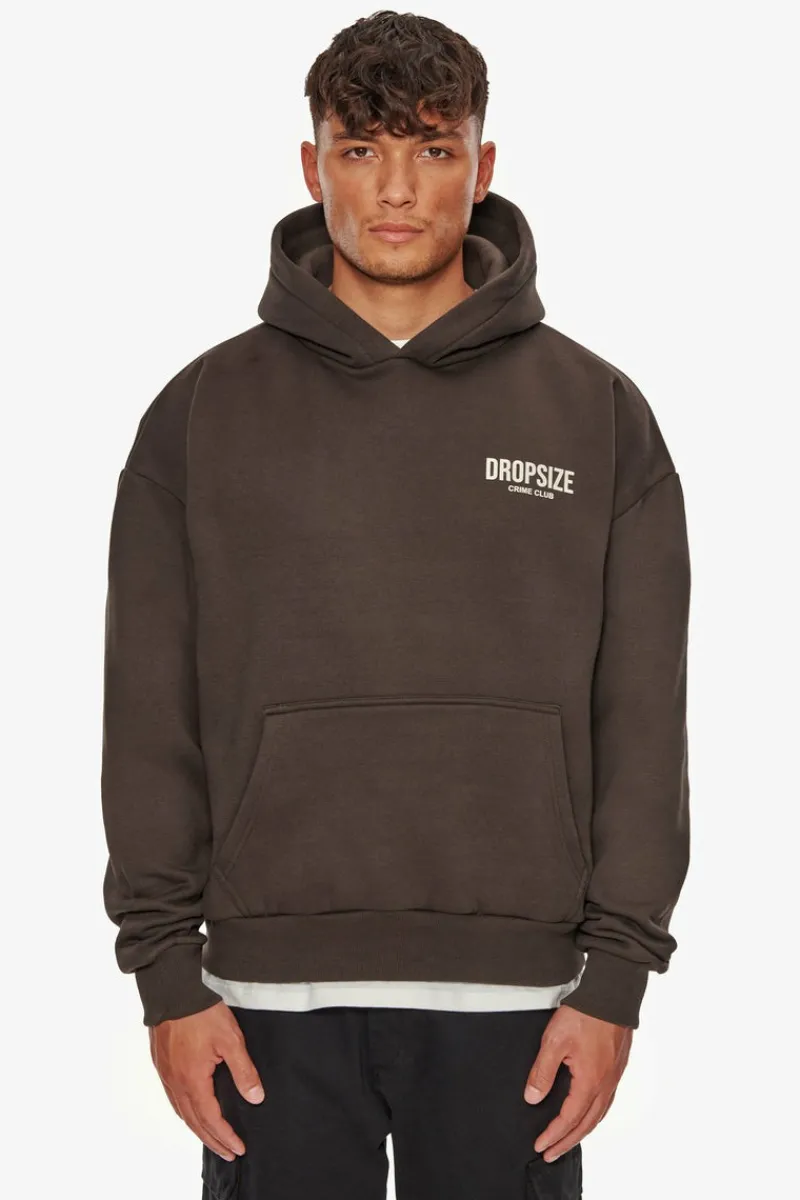Hoodie<Dropsize Heavy Oversize Crime Club Hoodie Chocolate